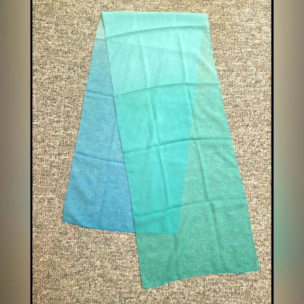 Bloomingdale's Blue/Green Gradient Ombre Oblong Scarf